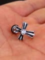 thumb Stainless Steel With Antique Silver Plated Fashion Cross Stud Earrings 2