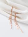 thumb 925 Sterling Silver With Rose Gold Plated Simplistic Chain Threader Earrings 3