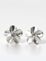 thumb Tiny 925 Silver Flower Cubic Zircon Stud Earrings 0