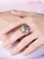 thumb Colorful Rose Gold Plated Geometric Shaped Enamel Ring 1