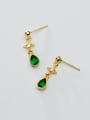 thumb 925 Sterling Silver With Gold Plated Simplistic Water Drop Drop Earrings 4