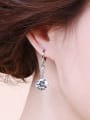 thumb Copper Alloy White Gold Plated Fashion Round Zircon drop earring 1