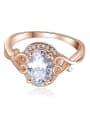 thumb Fashion Oval AAA Zircon-accented Copper Ring 2