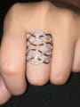 thumb Copper With Cubic Zirconia Fashion Geometric Statement Rings 1