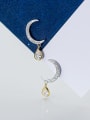 thumb 925 Sterling Silver With Platinum Plated Delicate Moon Earrings 3