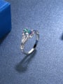 thumb Exquisite Multi-color Glass Bead Platinum Plated Ring 2