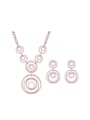 thumb 2018 Alloy Rose Gold Plated Fashion Rhinestones Round shaped Two Pieces Jewelry Set 0
