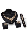 thumb Alloy Imitation-gold Plated Retro style Hollow Rhinestone Four Pieces Jewelry Set 2
