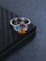 thumb Women Colorful Glass Bead Heart Shaped Ring 3