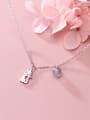 thumb 925 Sterling Silver With Rose Gold Plated Cute Cat Necklaces 0