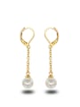 thumb Temperament 18K Gold Plated Artificial Pearl Drop Earrings 0