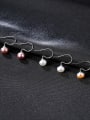 thumb Sterling Silver Natural Freshwater Pearl simple anti allergy ear hook 0