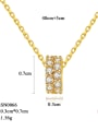 thumb Sterling silver plated 18K gold Zircon Necklace 3