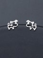thumb Lovely Hollow Dog Shaped S925 Silver Stud Earrings 0