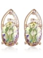 thumb Personalized Oval austrian Crystal-accented Alloy Stud Earrings 2