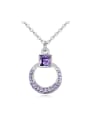 thumb Simple Square Cubic austrian Crystals Hollow Round Alloy Necklace 0
