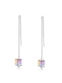 thumb Simple austrian Crystal Bead Alloy Line Earrings 0