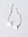 thumb Simply Style Triangle Shaped Brushed S925 Silver Line Earrings 0