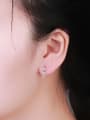 thumb Tiny Triangle Cubic Zirconias 925 Silver Stud Earrrings 1