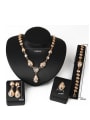 thumb Alloy Imitation-gold Plated Classical style Water Drop shaped Four Pieces CZ Jewelry Set 2