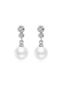 thumb Fashion Artificial Pearl Zircon Stud Earrings 0