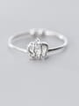 thumb 925 Sterling Silver With Platinum Plated Simplistic Crown Free Size  Rings 1