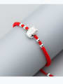 thumb Sterling silver Lucky Cat hand-woven red thread bracelet 1