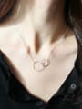 thumb Simple Double Rings Silver Necklace 1