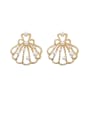 thumb Alloy With Gold Plated Simplistic Hollow Geometric Stud Earrings 0