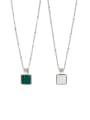 thumb Copper With Gold Plated Simplistic Square Necklaces 1