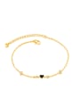 thumb 18K Gold Plated Simple Tiny Black Heart shape Anklet 0