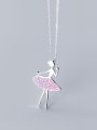 thumb 925 Sterling Silver With Cubic Zirconia Cute Angel Necklaces 3