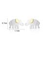thumb 925 Sterling Silver With White Gold Plated Cute Animal Elephant Stud Earrings 2