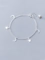 thumb 925 Sterling Silver With Platinum Plated Simplistic Star Ank moon Anklet 0