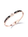 thumb Fashion Rhinestone Black Titanium Bangle 0