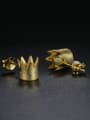 thumb 925 Sterling Silver Gold Plated Tiny Crown Stud Earrings 1