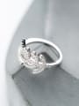 thumb All-match Leaf Shaped Zircon S925 Silver Ring 0
