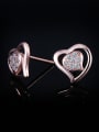 thumb Fashion Heart Cubic Zirconais 925 Silver Stud Earrings 2