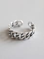 thumb Sterling Silver retro chain  free size ring 0
