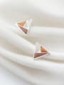 thumb 925 Sterling Silver With Platinum Plated Simplistic Triangle Stud Earrings 1