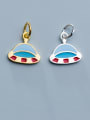 thumb 925 Sterling Silver With Gold Plated Simplistic Irregular Spaceship Pendants 0