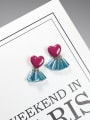 thumb Personalized Tiny Heart Blue Rhinestones 925 Silver Stud Earrings 2