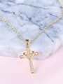 thumb Unisex Exquisite Cross Shaped Zircon Necklace 2