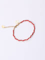 thumb Titanium With Gold Plated Simplistic Red Rope Woven  Bracelets 0
