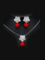 thumb Snowflake Zircon Pearl Jewelry Set 0