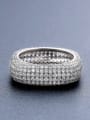 thumb Exaggerated personality square micro-inlaid AAA zircon ring 1