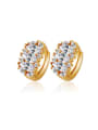 thumb Copper Alloy 18K Gold Plated Fashion Marquise Zircon Clip clip on earring 0