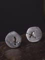 thumb S925 Silver Hollow Round stud Earring 0