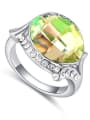 thumb Exaggerated Oval austrian Crystal-accented Alloy Ring 4