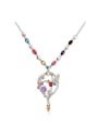 thumb Ethnic style Shiny austrian Crystals-covered Pendant Alloy Necklace 0